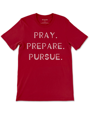 Pray Prepare Pursue Tee - Red