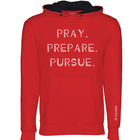 Pray Prepare Pursue Hoodie - Red/Black