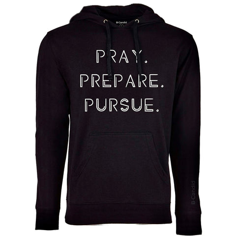 Pray Prepare Pursue Hoodie - Black/Black
